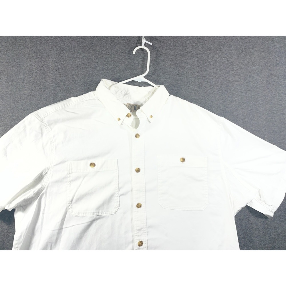 Duluth Trading Shirt Mens 2XL Everyday Short Sleeve Work Shirt White Gussets - Picture 4 of 10